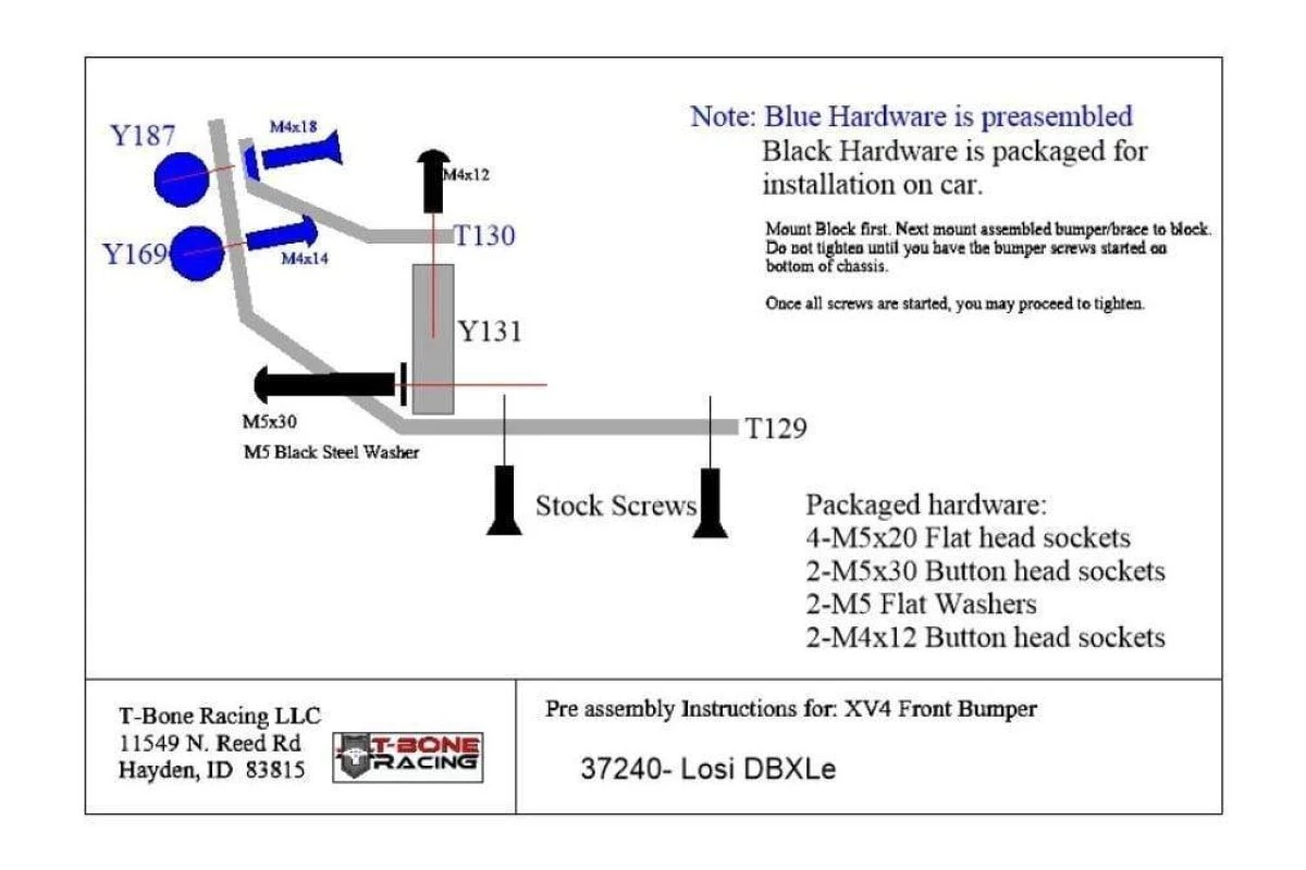 37240 | T-Bone Racing Black DBXL-E XV4 Rear Bumper 7 37240 | T-Bone Racing Black DBXL-E XV4 Rear Bumper - Image 5